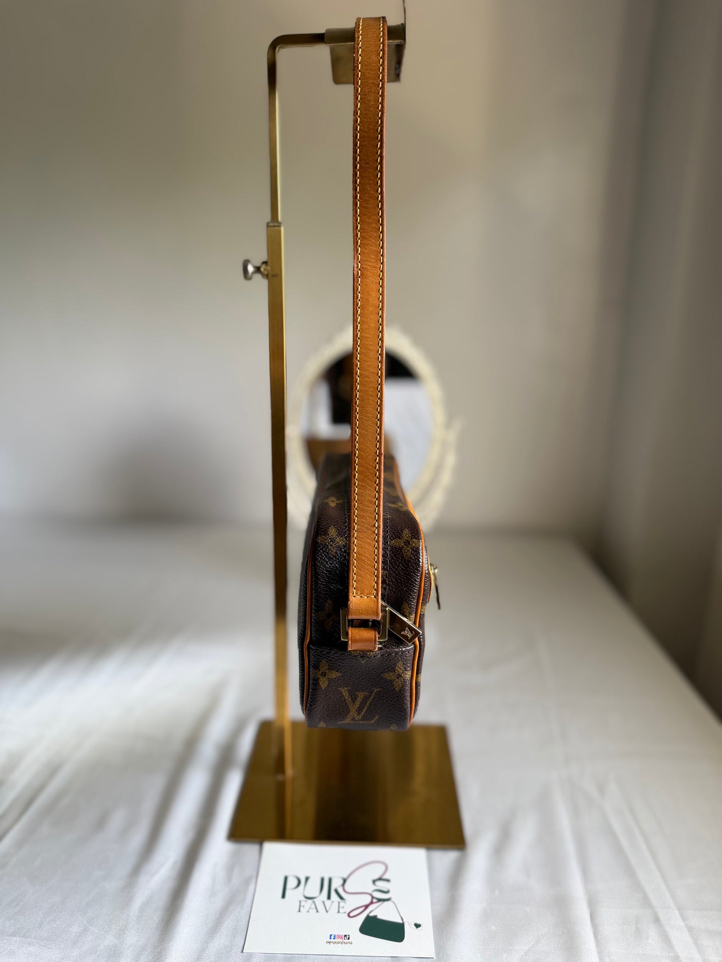 Authentic LOUIS VUITTON Pochette Cité Brown Monogram Canvas Shoulder Bag