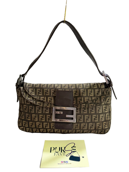 Fendi Zucchino Double Flap Baguette