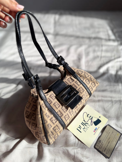 Fendi Zucchino Mini Borsa Sporty Baguette