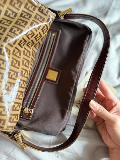 Fendi Zucchino Gold Vinyl Baguette