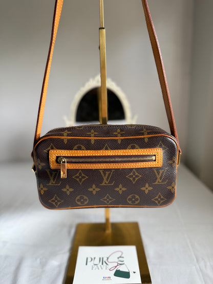 Authentic LOUIS VUITTON Pochette Cité Brown Monogram Canvas Shoulder Bag