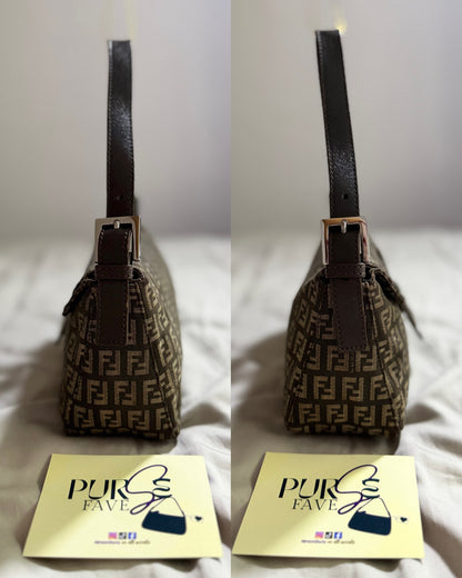 Fendi Zucchino Double Flap Baguette