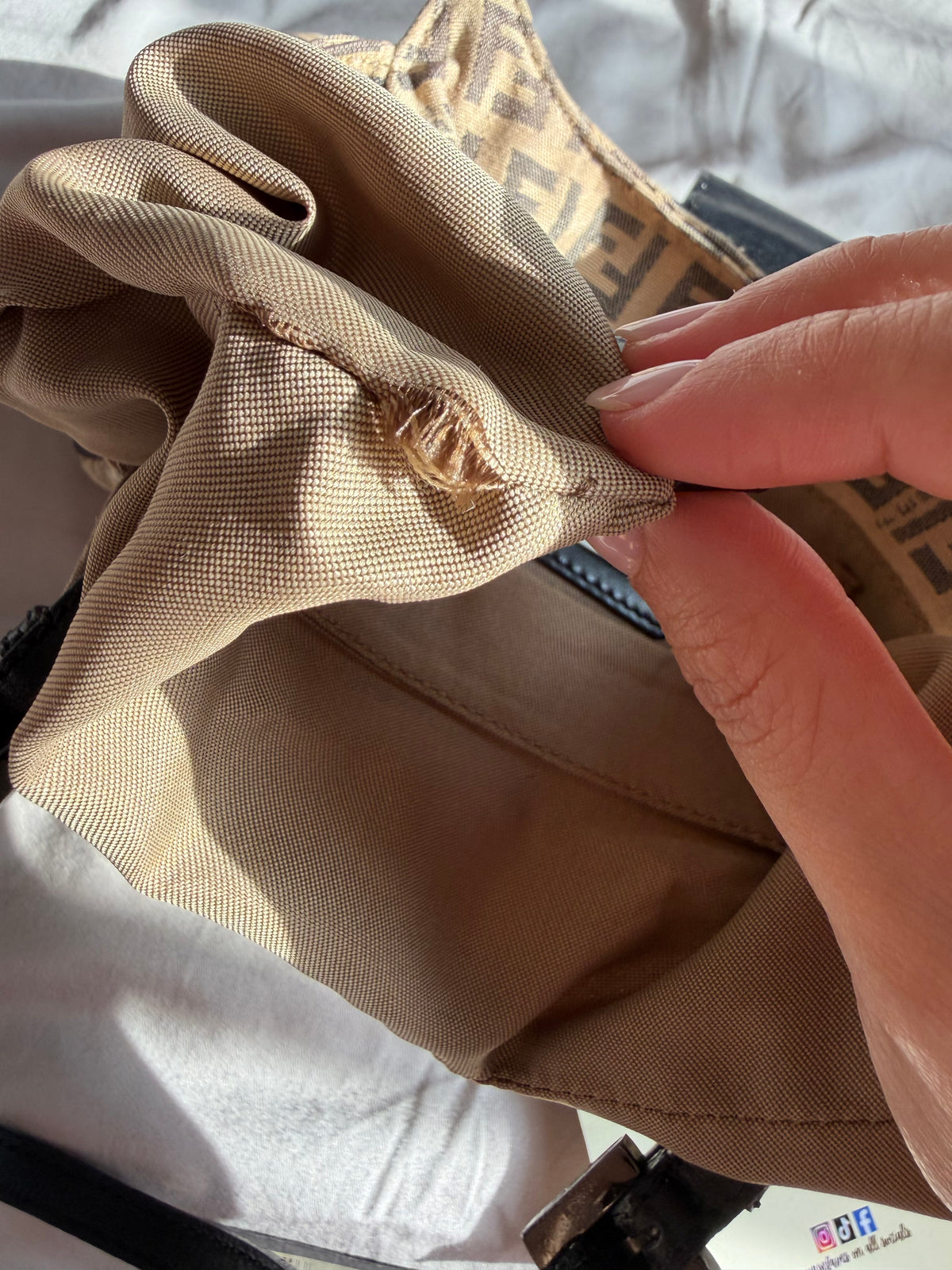 Fendi Zucchino Mini Borsa Sporty Baguette