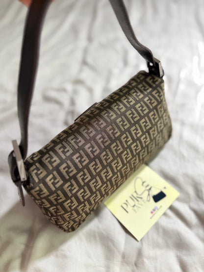 Fendi Zucchino Double Flap Baguette