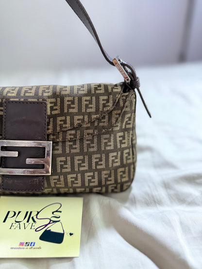 Fendi Zucchino Double Flap Baguette