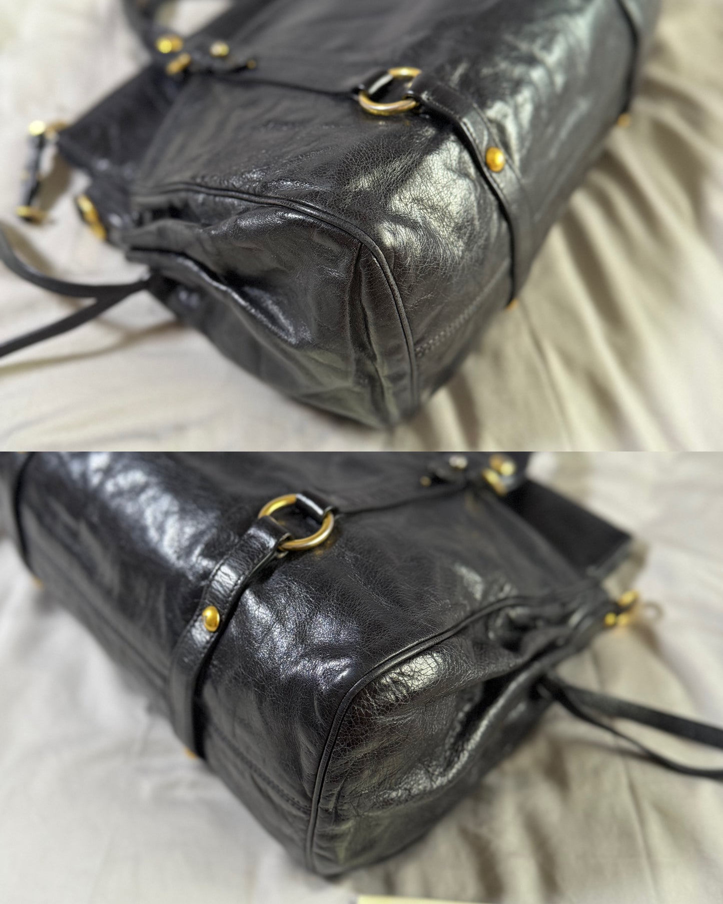 Authentic MIU MIU Vitello Lux Fomo Bow Satchel Crossbody Bag