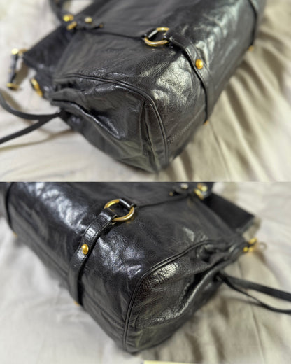 Authentic MIU MIU Vitello Lux Fomo Bow Satchel Crossbody Bag