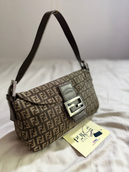 Fendi Zucchino Double Flap Baguette