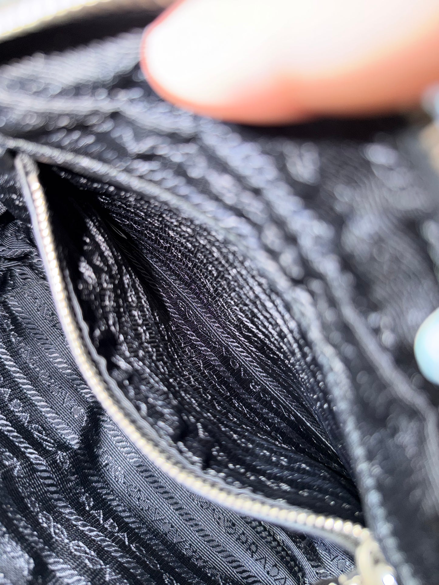Authentic PRADA Nylon Tessuto Impuntu Quilted Black Bandoliera Mini Top Handle Bag