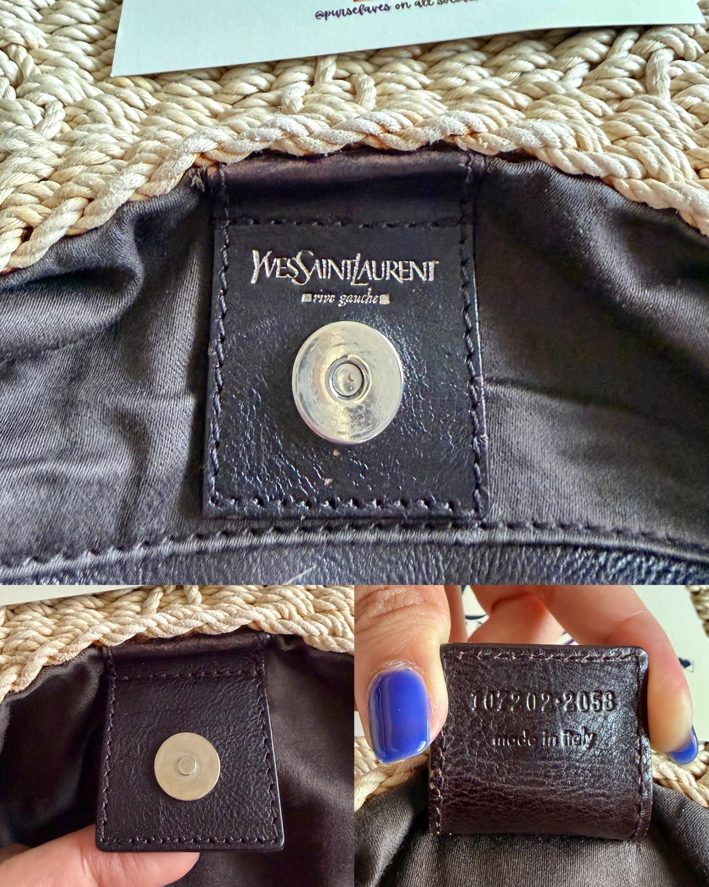 Authentic Vintage YVES SAINT LAURENT Mombasa Raffia by Tom Ford Horn Hobo Shoulder Bag