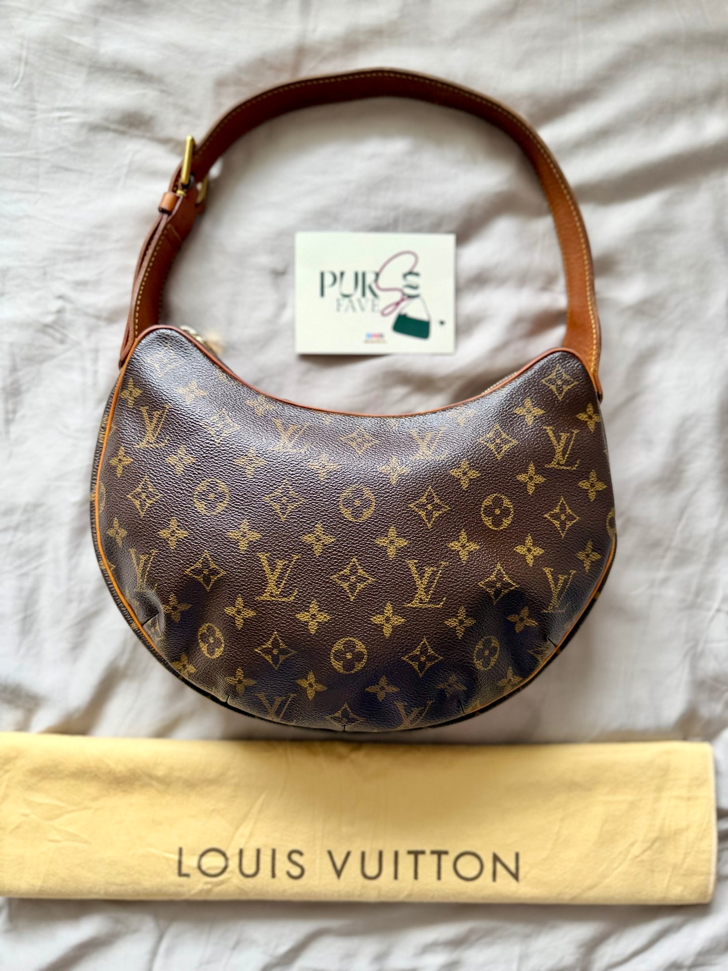 Authentic LOUIS VUITTON Croissant MM Canvas Monogram Hobo Shoulder Bag
