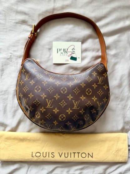 Authentic LOUIS VUITTON Croissant MM Canvas Monogram Hobo Shoulder Bag