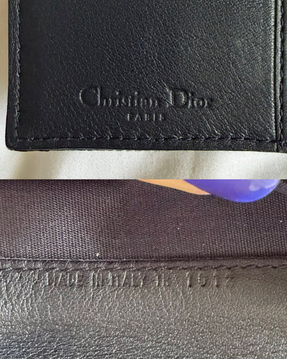 Authentic Vintage CHRISTIAN DIOR Blue Denim Saddle Trifold Wallet