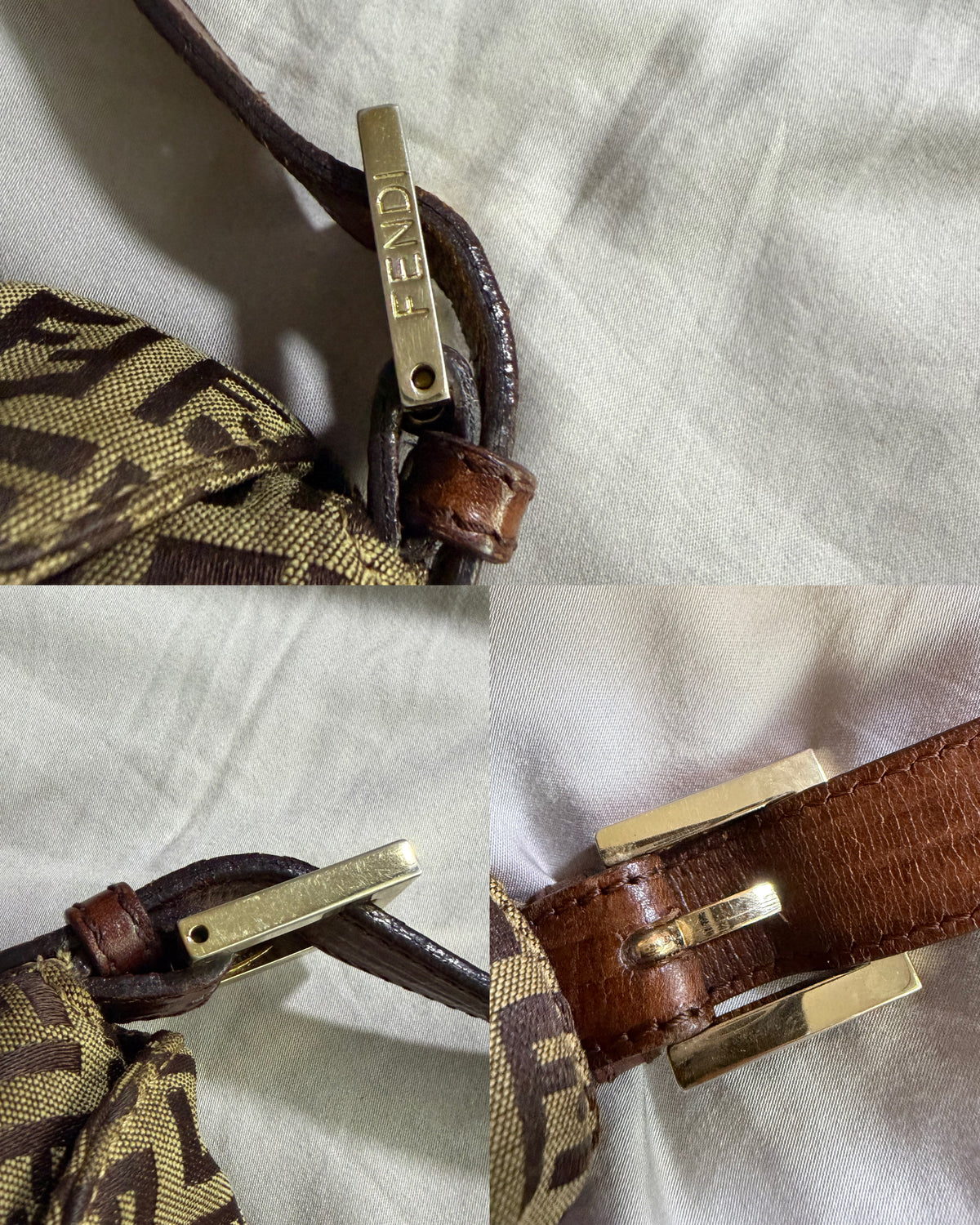 Fendi Zucchino Double Flap Baguette