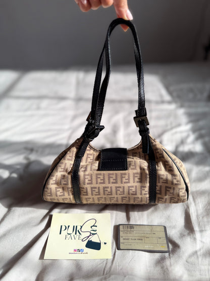 Fendi Zucchino Mini Borsa Sporty Baguette