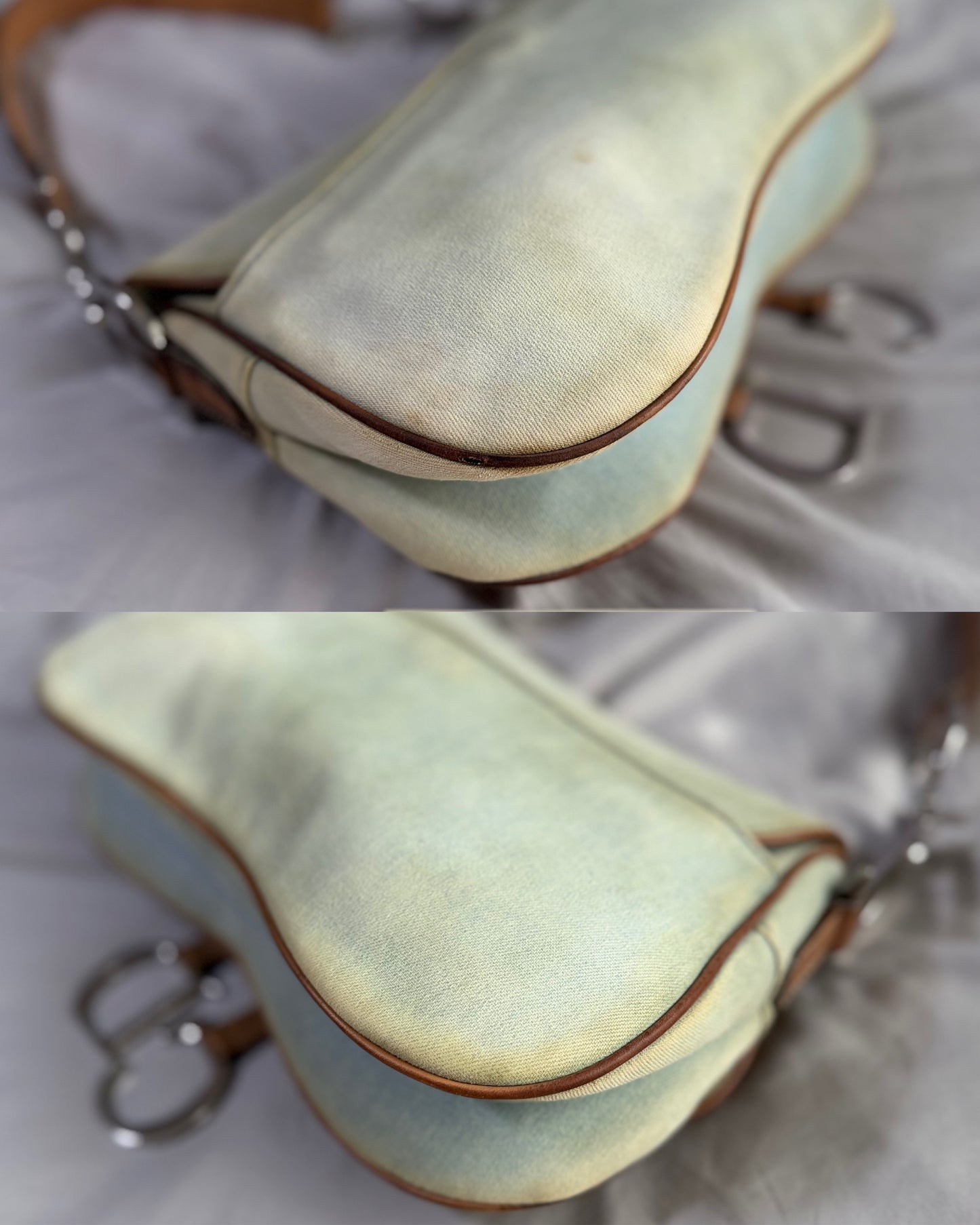 Authentic Vintage Christian Dior by John Galliano Double Saddle Denim Bag