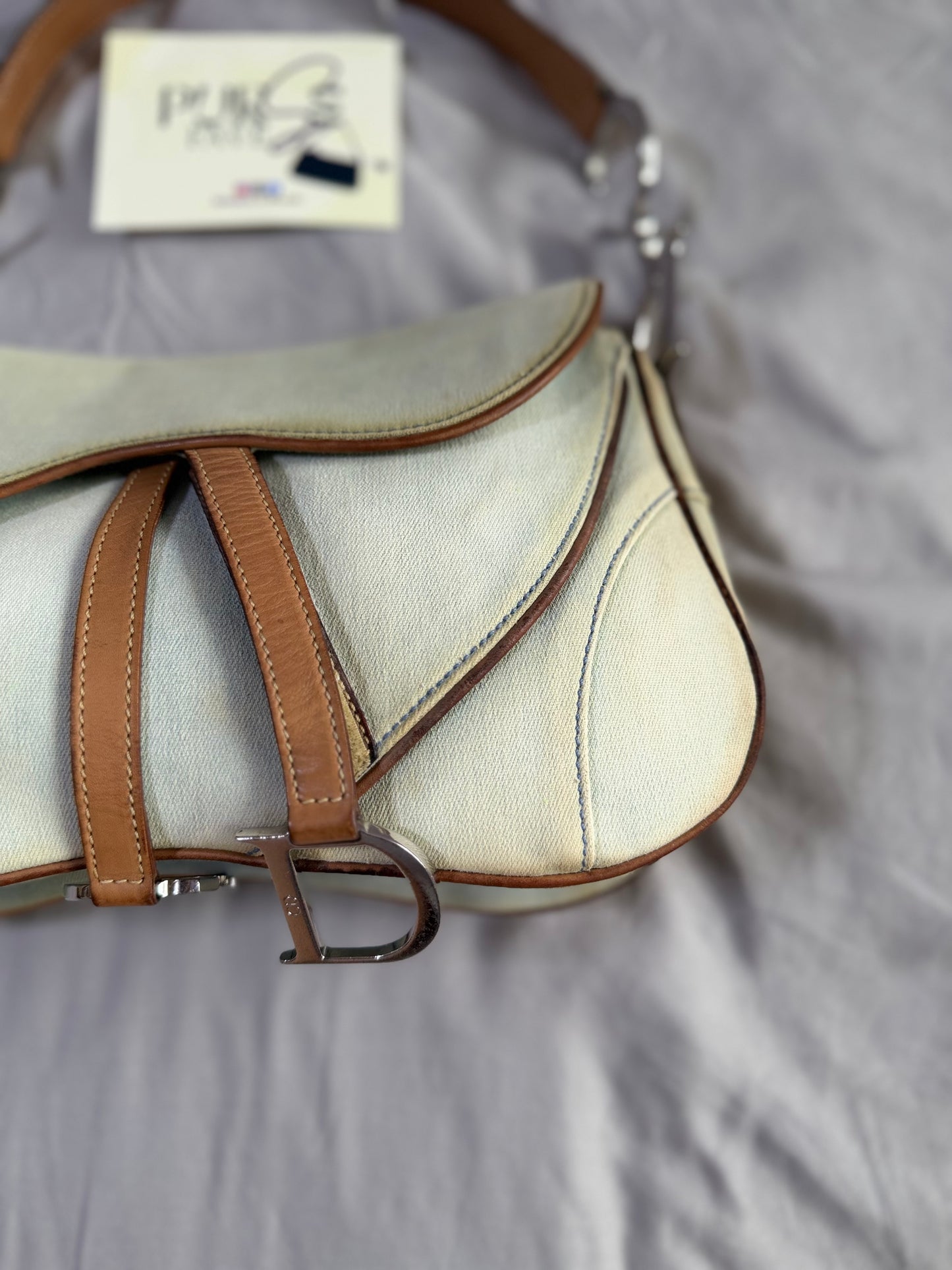 Authentic Vintage Christian Dior by John Galliano Double Saddle Denim Bag