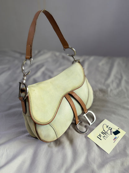 Authentic Vintage Christian Dior by John Galliano Double Saddle Denim Bag