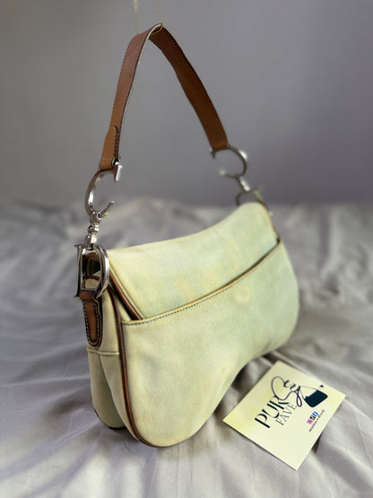 Authentic Vintage Christian Dior by John Galliano Double Saddle Denim Bag