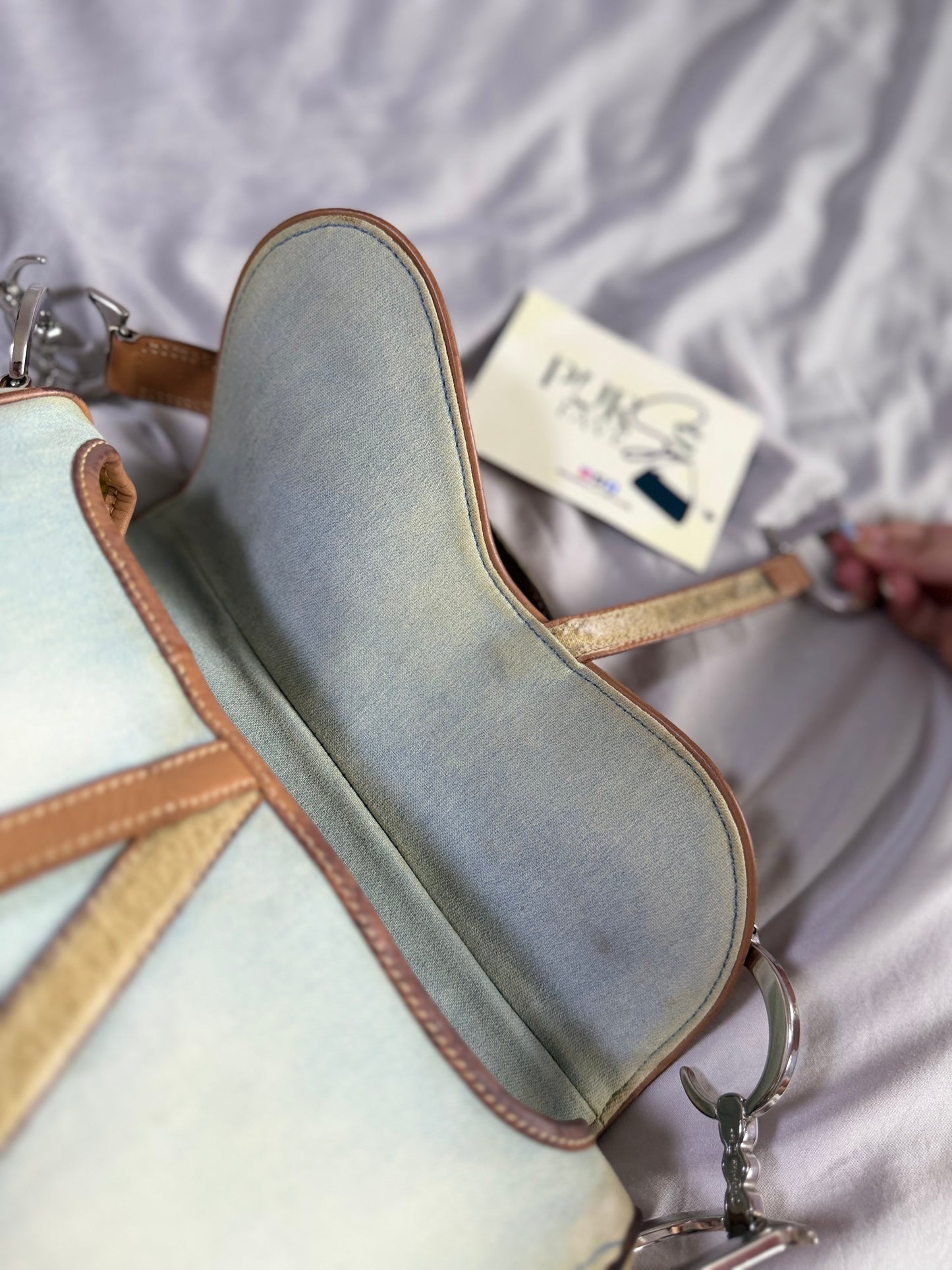 Authentic Vintage Christian Dior by John Galliano Double Saddle Denim Bag