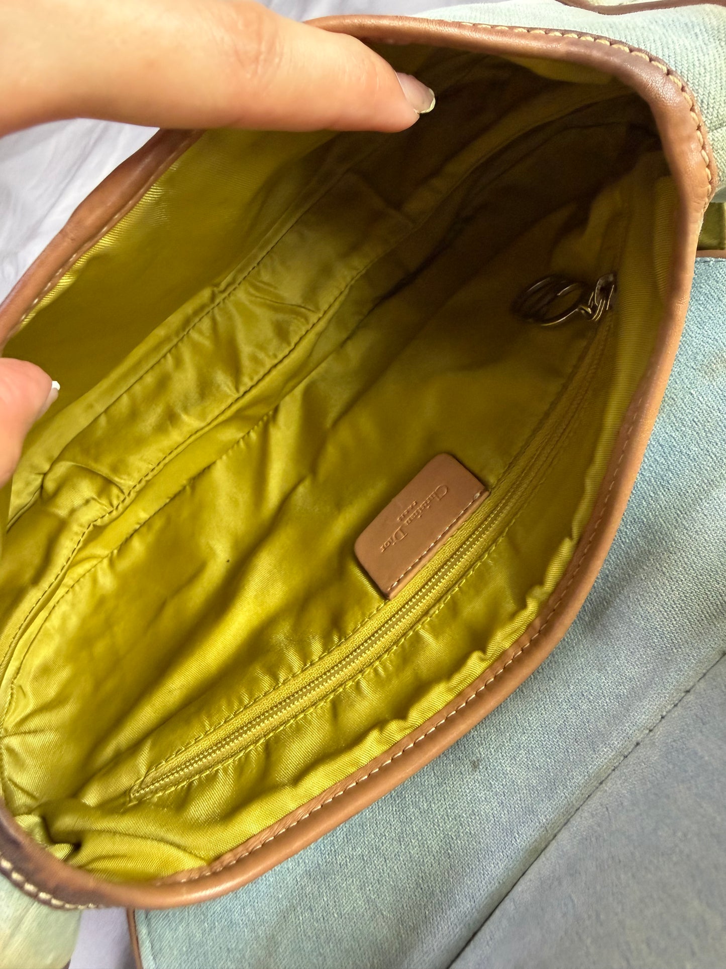 Authentic Vintage Christian Dior by John Galliano Double Saddle Denim Bag